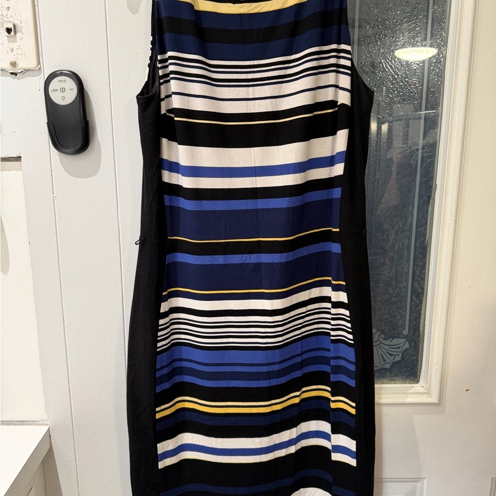 White House Black Market Multicolor Striped Midi Dress